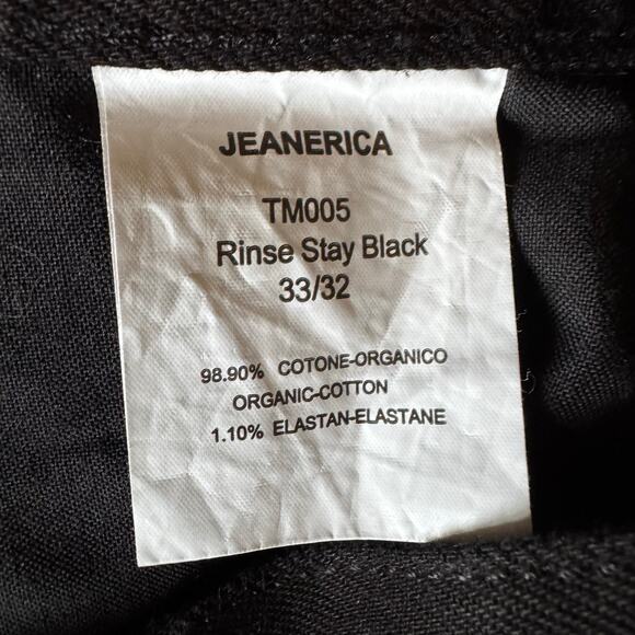 Jeanerica Jeans Tapered Rinse Stay Black 33 X 30 TM005 Organic Cotton Mid Rise - Picture 9 of 9